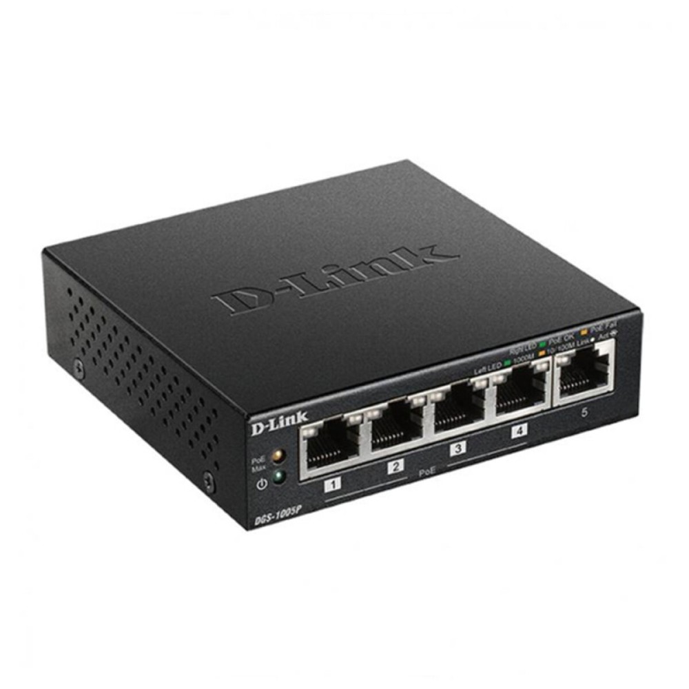 Switch D-Link DGS-1005P/E LAN PoE Noir