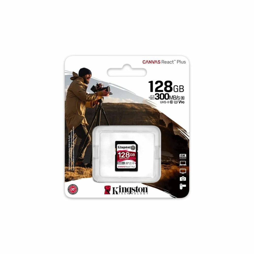 Micro SD Memory Card with Adaptor Kingston SDR2/128GB 128 GB 8K Ultra HD SDXC UHS-II