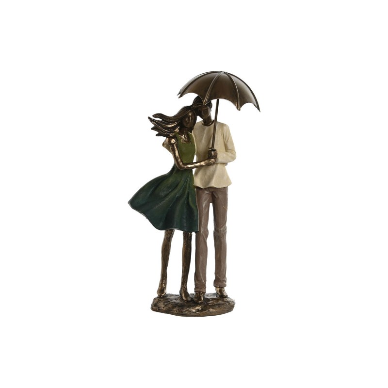 Figurine Décorative Home ESPRIT Vert Doré Couple 12,5 x 8 x 25,5 cm