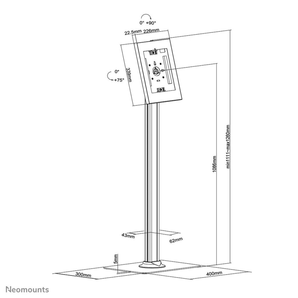 Support de tablette Neomounts FL15-650WH1 Blanc