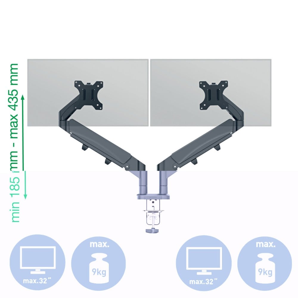 Support de table d'écran Leitz Ergo Space Saving 17" 32"