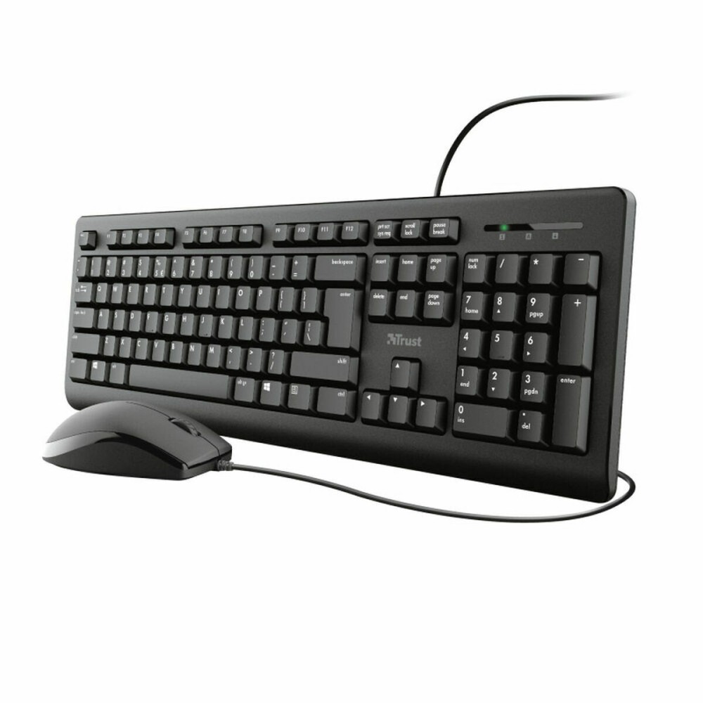 Tastatur mit Maus Trust TKM-250 Schwarz Qwerty Spanisch