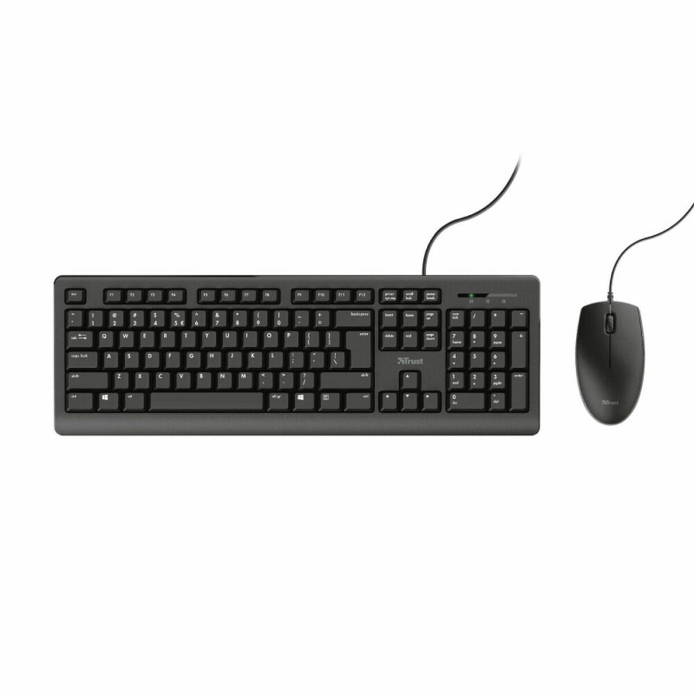 Keyboard and Mouse Trust TKM-250 Black Spanish Qwerty