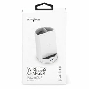 Wireless Charger with Mobile Holder MiniBatt PowerCUP Pencil White