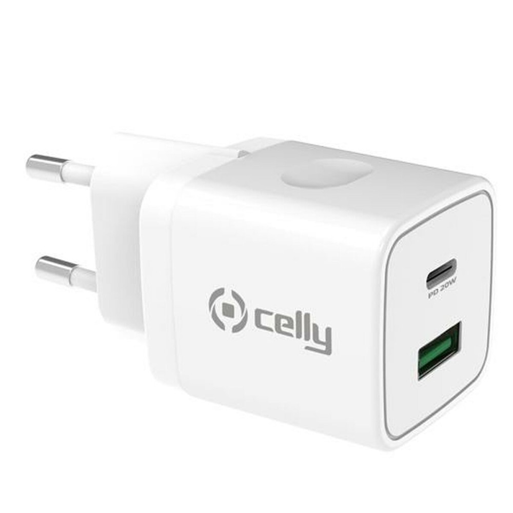 Chargeur mural 2 en 1 Celly Blanc 20 W