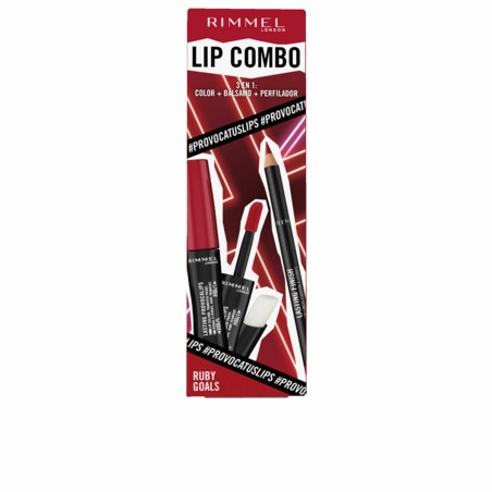 Set de Maquillage Rimmel London Lip Combo 3 Pièces Ruby Goals