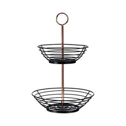 Fruit Bowl Black Copper Iron 28,5 x 8,5 x 28,5 cm (8 Units)