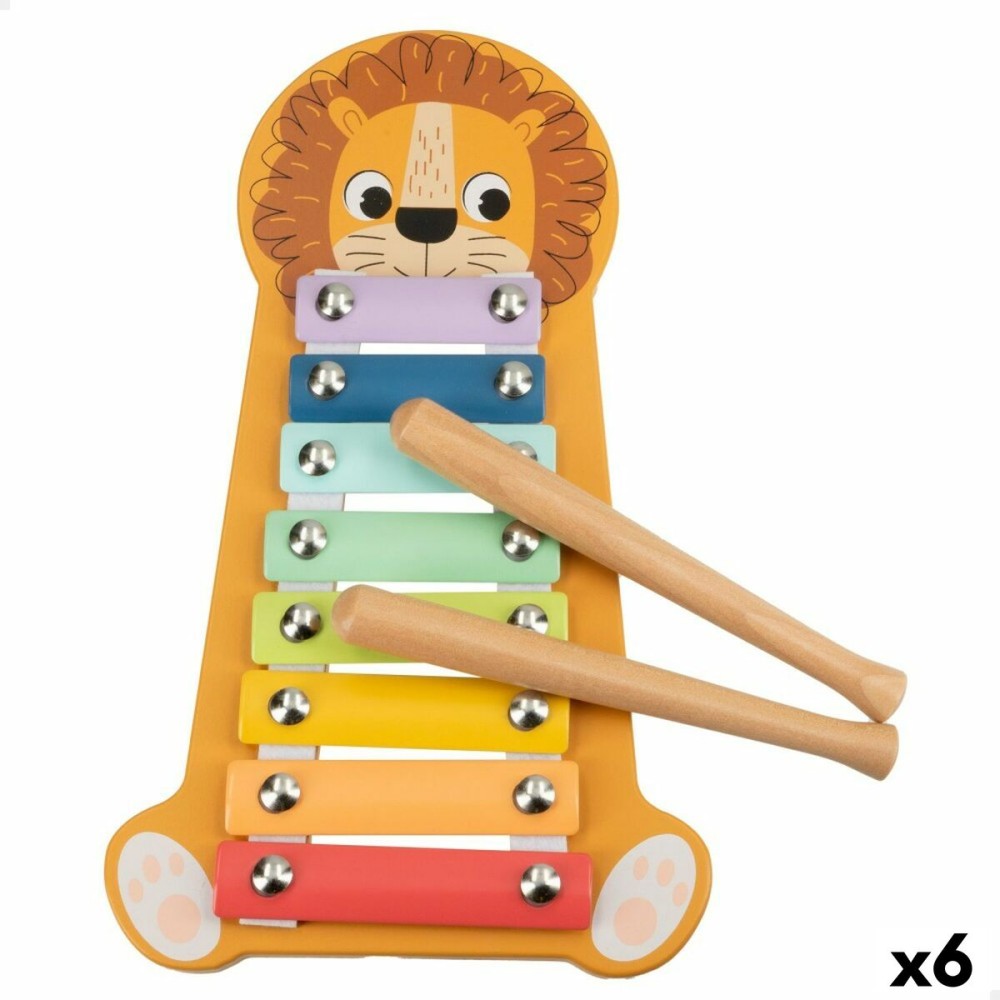 Xylophone Woomax Lion Wood 16 x 2,5 x 26 cm (6 Units)