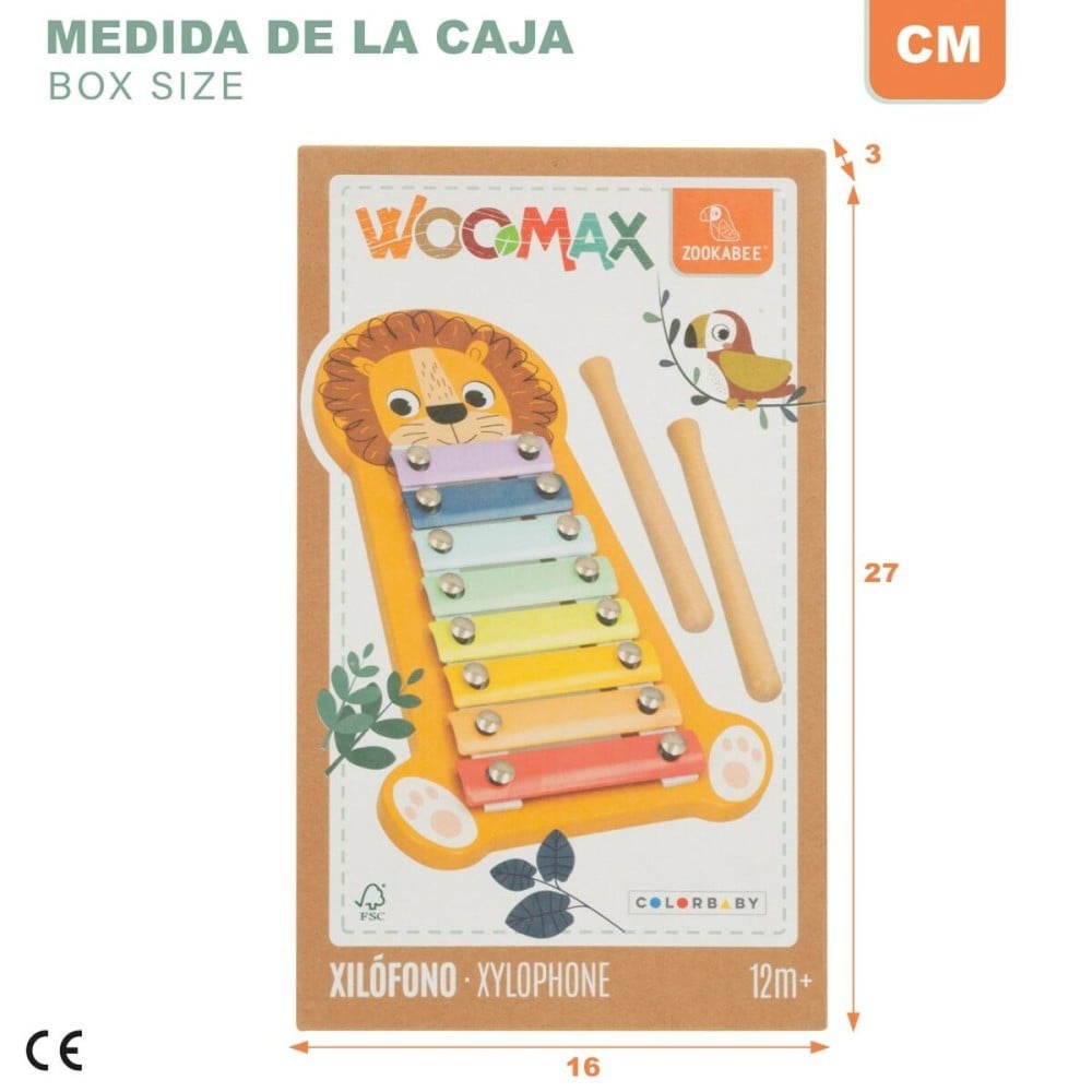 Xylophone Woomax Lion Bois 16 x 2,5 x 26 cm (6 Unités)