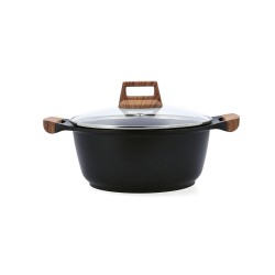 Casserole avec Couvercle Quid Karbon Aluminium fondu Noir 20 cm