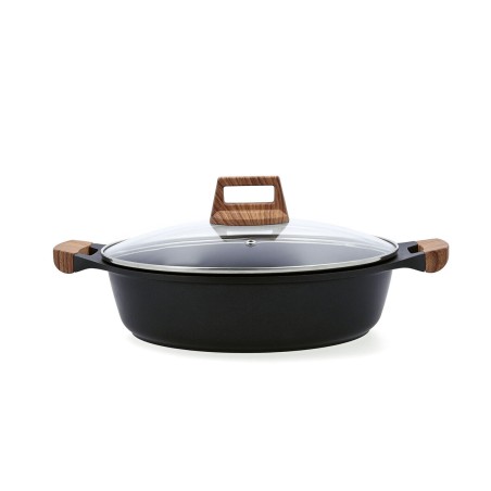 Casserole avec Couvercle Quid Karbon Aluminium fondu Noir 28 cm