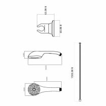 1 douchette avec tube d'écoulement Rousseau Heko Stop'O Gris Acier inoxydable 150 cm 5 Positions