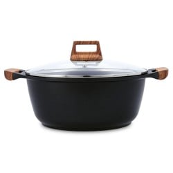 Casserole avec Couvercle Quid Karbon Aluminium fondu Noir 28 cm