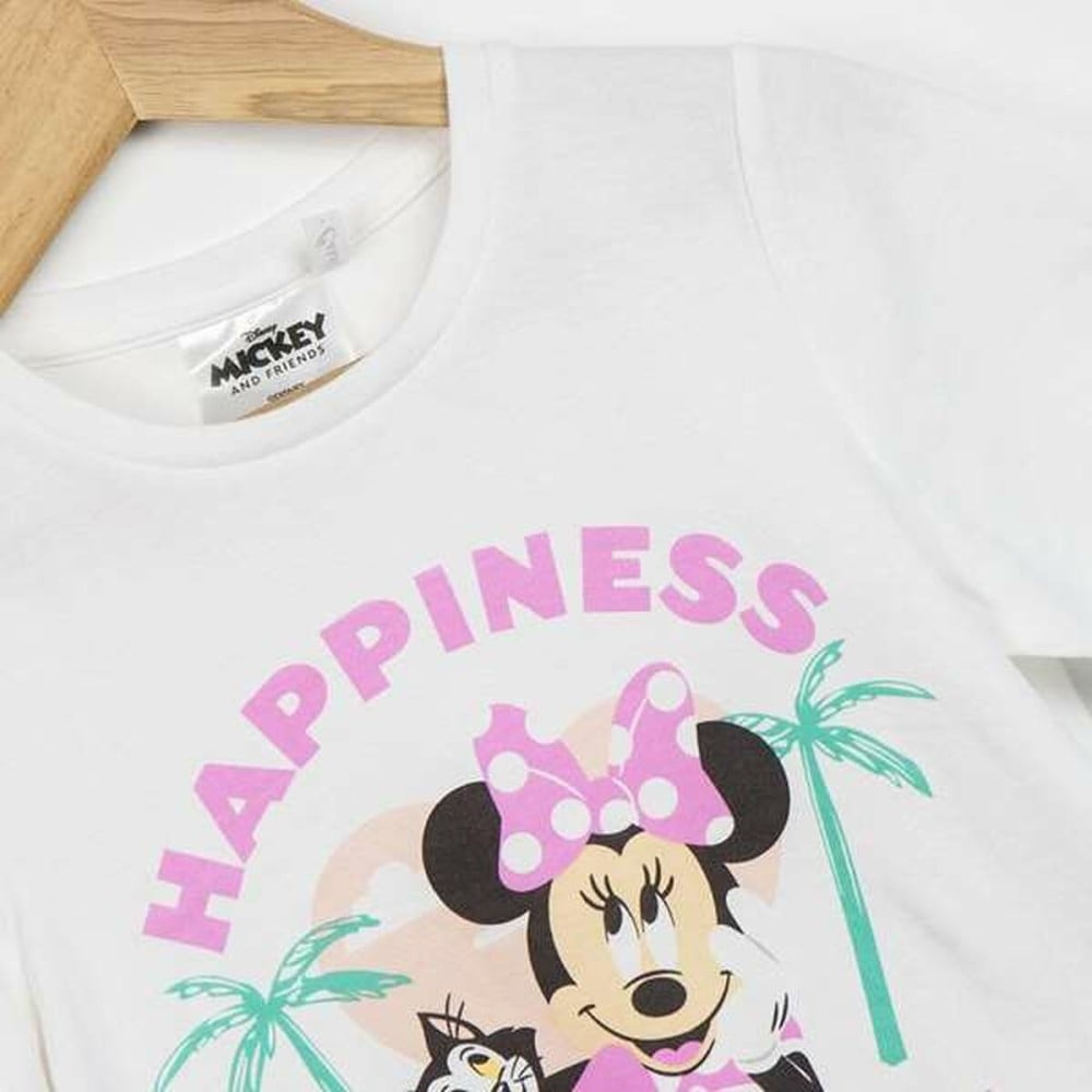 T shirt à manches courtes Enfant Minnie Mouse Blanc