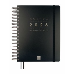 Agenda Finocam Tempus Noir quarto 15,5 x 21,7 cm 2024-2025