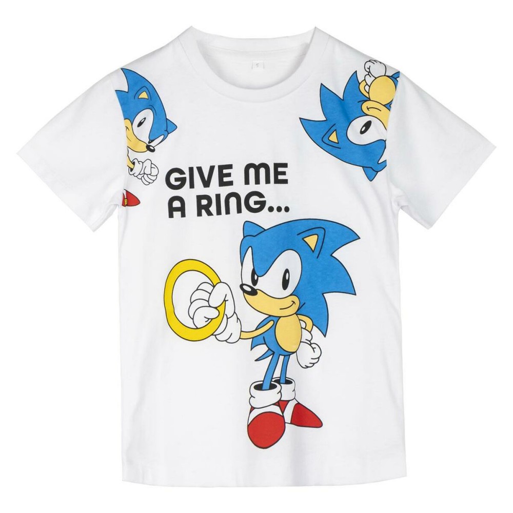 Kurzarm-T-Shirt für Kinder Sonic Weiß