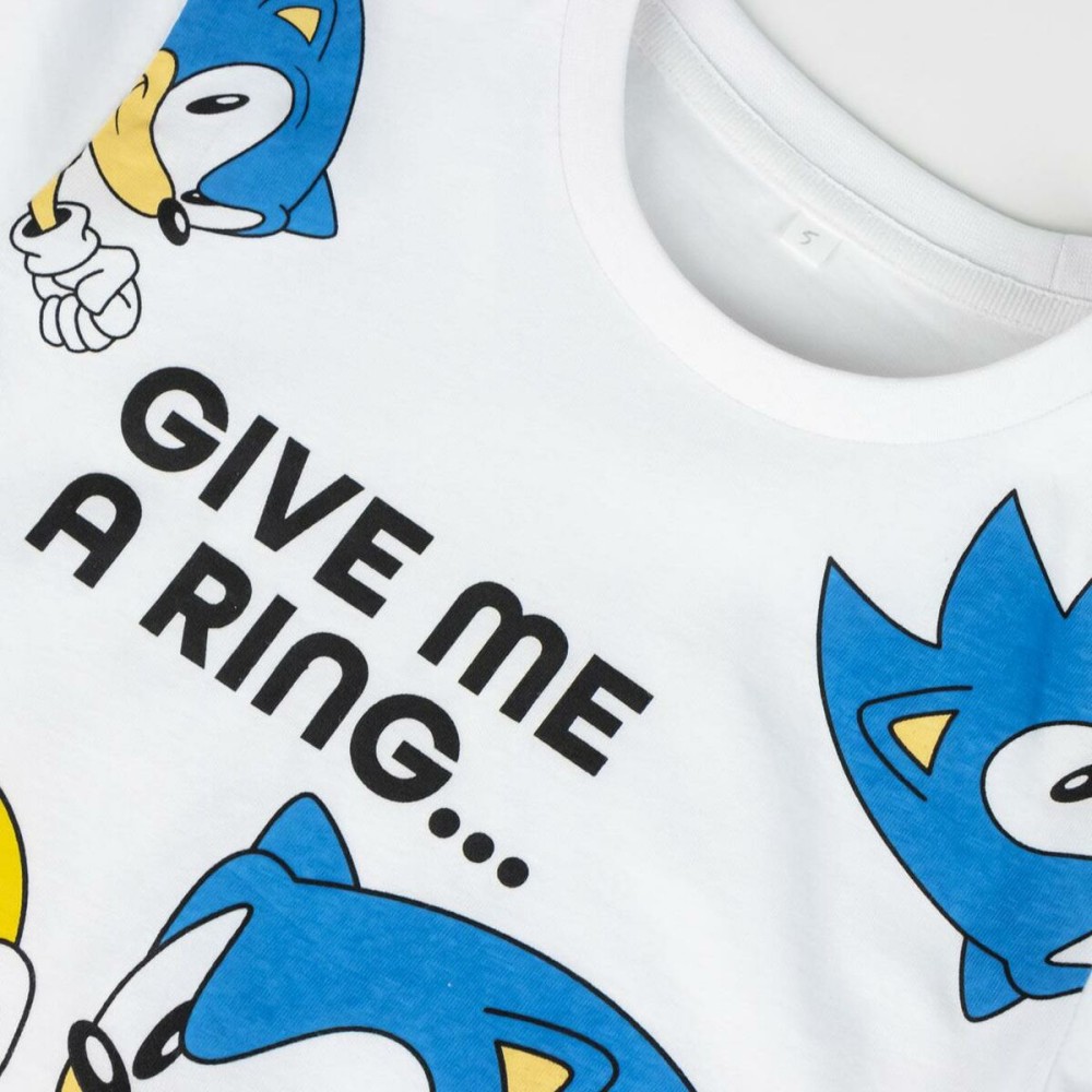 Kurzarm-T-Shirt für Kinder Sonic Weiß