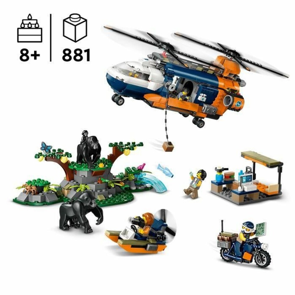 Construction set Lego 60437 Jungle Explorer Helicopter Base Camp Multicolour