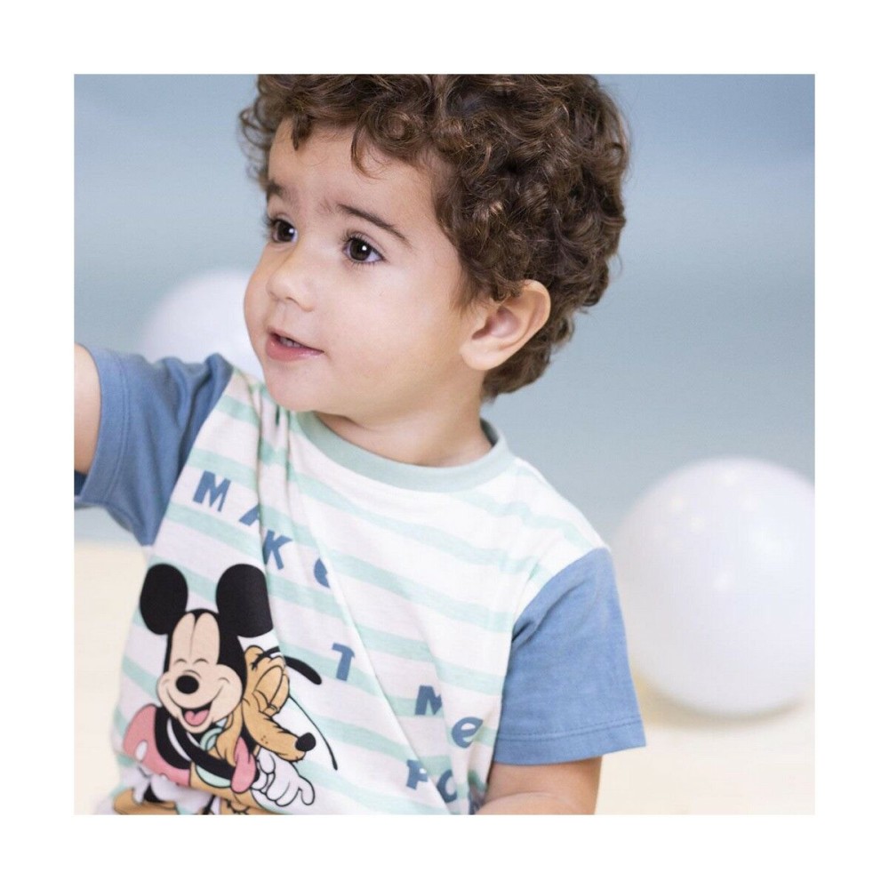 T shirt à manches courtes Mickey Mouse Multicouleur Enfant