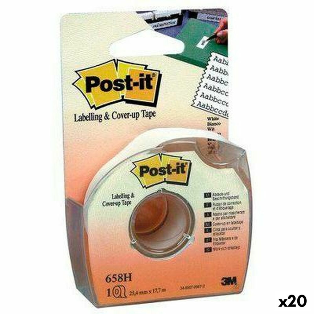 Klebeband Post-it 658H Weiß 25,4 mm x 17,7 m (12 Stück)