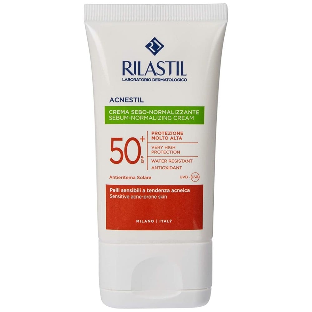 Sonnenschutzcreme für das Gesicht Rilastil Sun System Acnestil Fettregulierendes Spf 50 (40 ml)