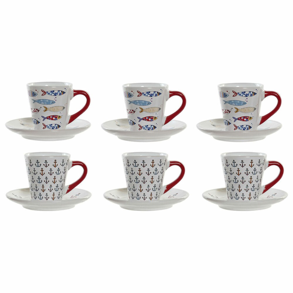 Tasse DKD Home Decor Multicouleur Métal Grès 130 ml