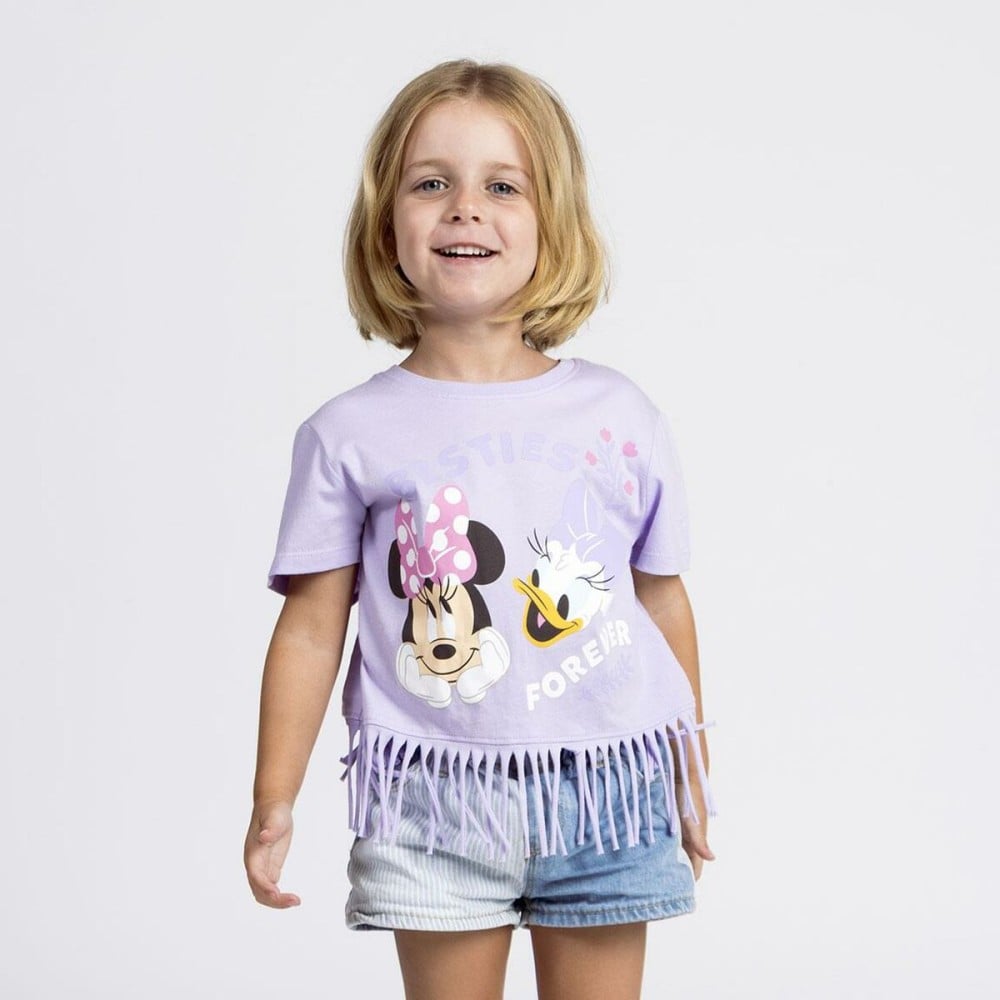 Child's Short Sleeve T-Shirt Minnie Mouse Purple