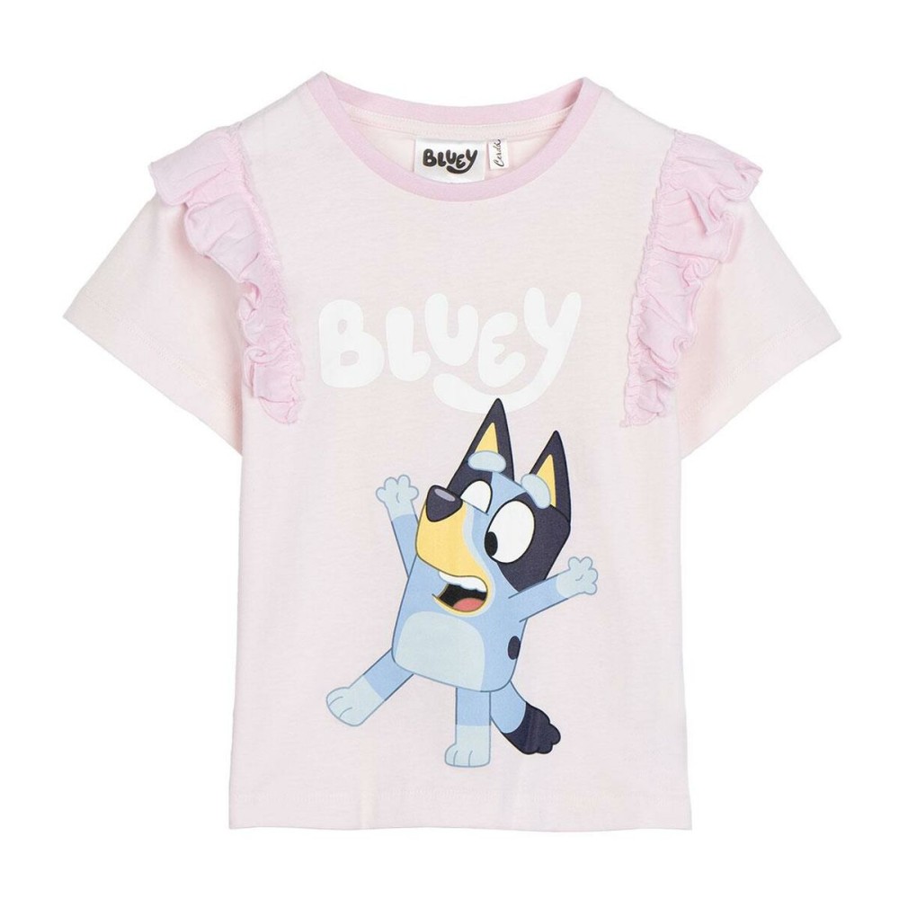 Child's Short Sleeve T-Shirt Bluey Light Pink