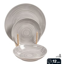 Vaisselle en Porcelaine Caison Sakura Marron Gris Porcelaine 12 Pièces