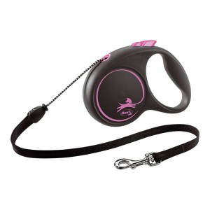 Hundeleine Flexi BLACK DESIGN 5 m Rosa XS