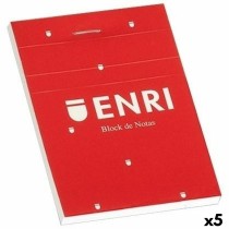 Bloc de Notes ENRI Rouge A4 80 Volets 4 mm (5 Unités)