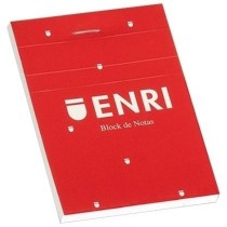 Schein Notizblock ENRI Rot A4 80 Blatt 4 mm (5 Stück)