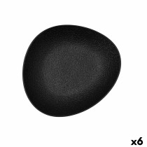 Suppenteller Bidasoa Fosil Schwarz aus Keramik Oval 22 x 19,6 x 4,5 cm (6 Stück)