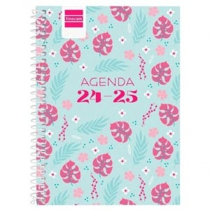 Agenda Finocam SELVA Bleu Rose 1/8 12 x 16,4 cm 2024-2025