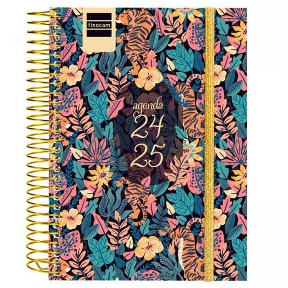 Diary Finocam Tiger Multicolour 1/8 12 x 16,4 cm 2024-2025