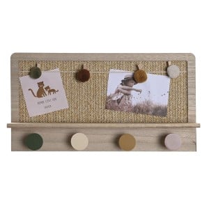 Porte-manteau DKD Home Decor Naturel Multicouleur Fibre Bois MDF (45 x 6 x 24 cm)