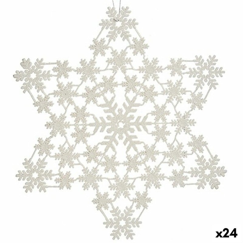 Christmas bauble Star White 31,5 x 32 x 0,1 cm (24 Units)