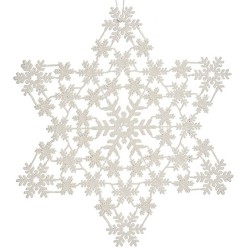 Christmas bauble Star White 31,5 x 32 x 0,1 cm (24 Units)