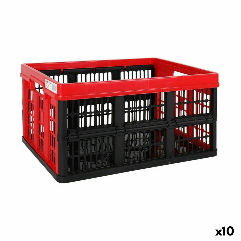 Boîte pliable avec poignées Tontarelli Voilà Rouge 45 L 53 x 37 x 27 cm (10 Unités)