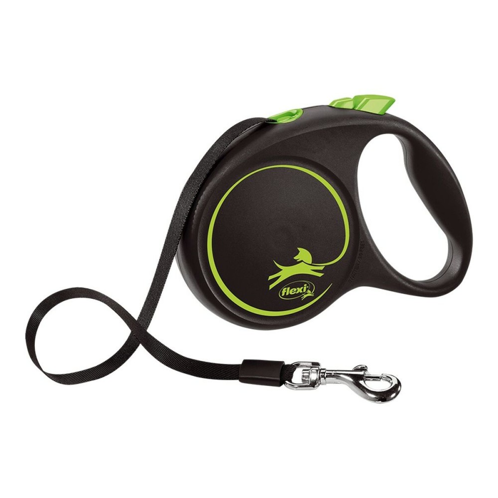 Dog Lead Flexi BLACK DESIGN 5 m Size S Green