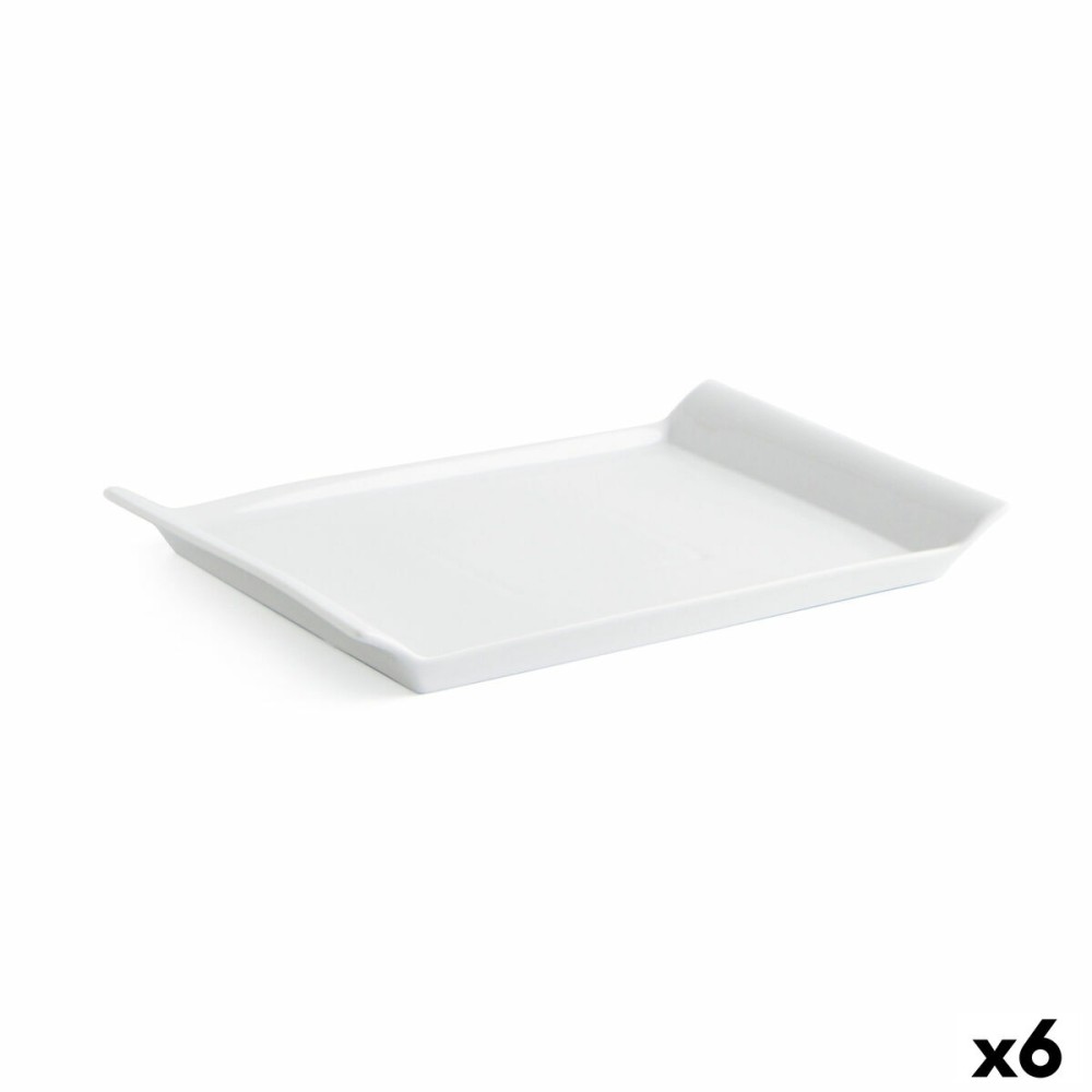 Plateau apéritif Quid Gastro Fresh 26 x 18 cm Céramique Blanc (6 Unités)