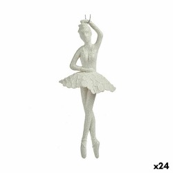 Christmas bauble Ballerina White Plastic Glitter 6,7 x 16 x 6,7 cm (24 Units)