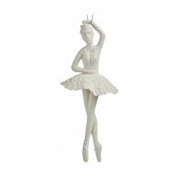 Christmas bauble Ballerina White Plastic Glitter 6,7 x 16 x 6,7 cm (24 Units)