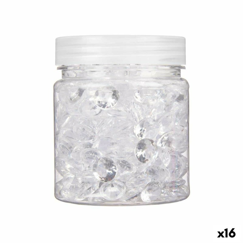 Deko-Steine Diamant 150 g Durchsichtig Kunststoff 6,5 x 8 x 6,5 cm (16 Stück)