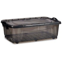 Boîte de rangement avec roues Anthracite Plastique 30 L 40 x 20,5 x 63 cm (6 Unités)