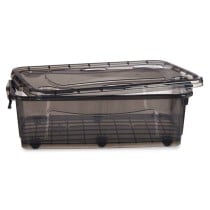 Boîte de rangement avec roues Anthracite Plastique 30 L 40 x 20,5 x 63 cm (6 Unités)