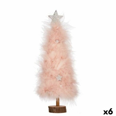 Weihnachtsbaum Rosa Holz Kunststoff 9 x 34 x 9 cm (6 Stück)