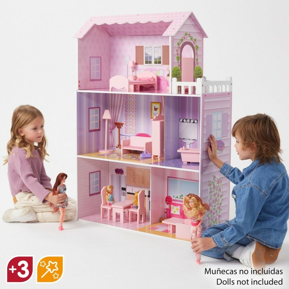 Puppenhaus Play & Learn 14 Teile 80 x 112 x 31 cm