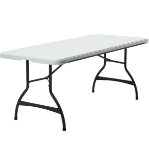 Folding Table Lifetime White Steel Plastic 182 x 73,5 x 76 cm