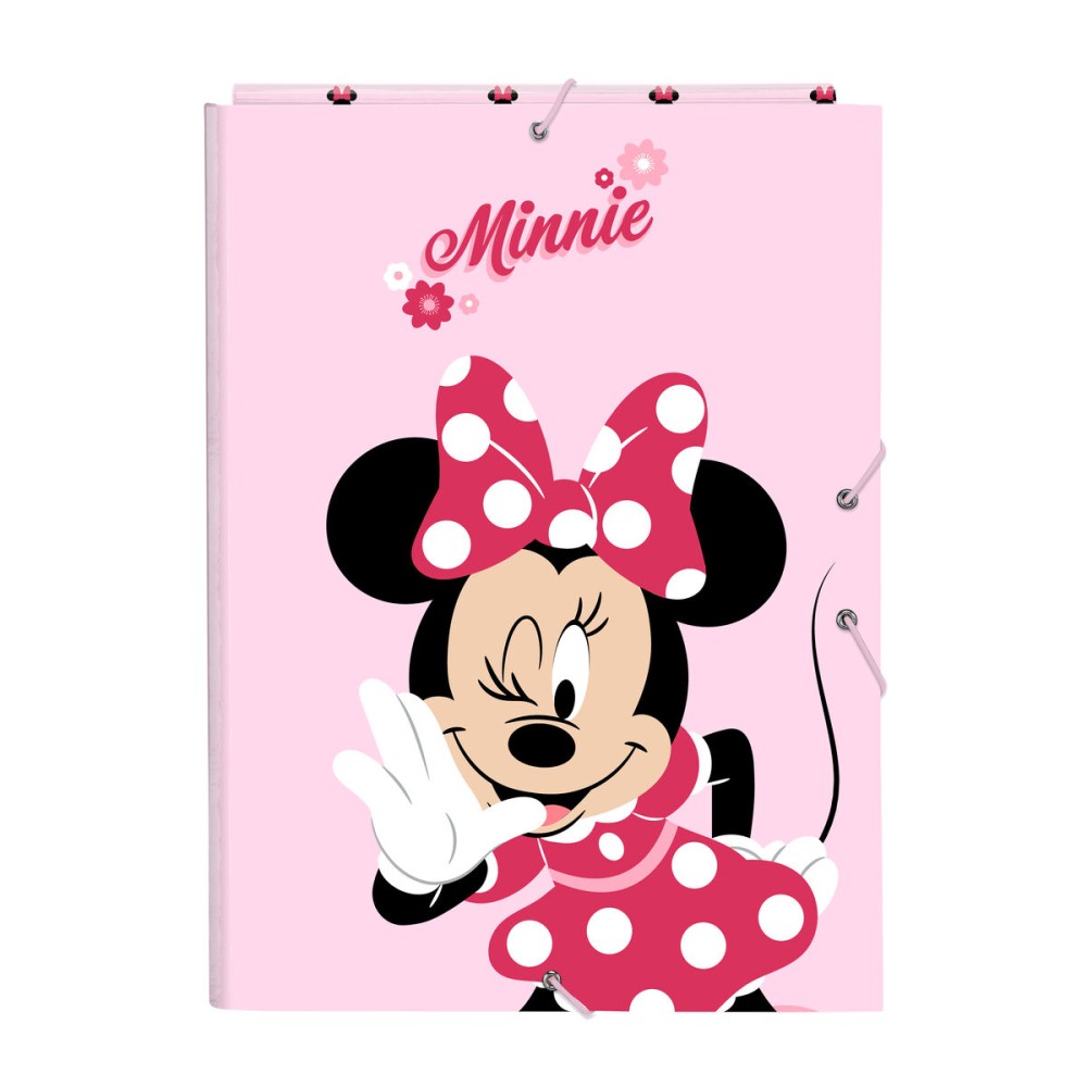 Reliure à anneaux Minnie Mouse Naive Rose A4 26 x 33.5 x 2.5 cm